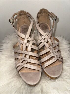 FRYE Kara Strappy Ice Leather Wedge Sandal